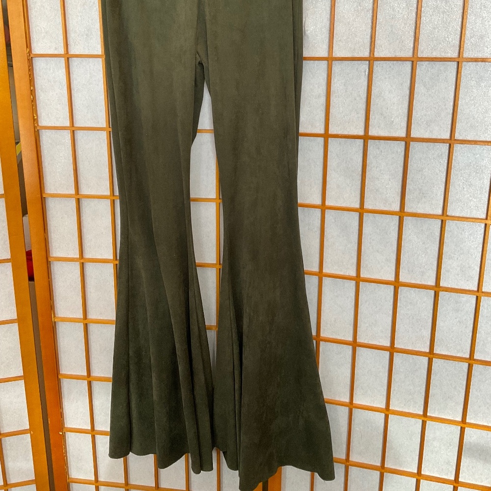 Suede-Feel Bells in deep Olive Green by Solemio